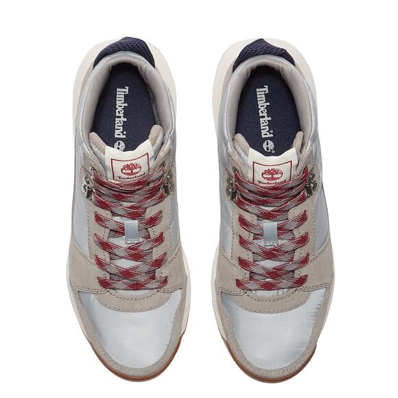 Timberland Retro Swift Women High Top Lace Sneakers - Light Grey Woven - Size: 8 - Picture 5 of 11